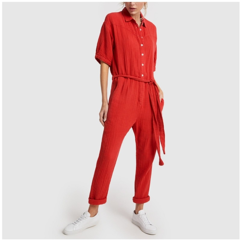 Xirena Theo Jumpsuit Small Red